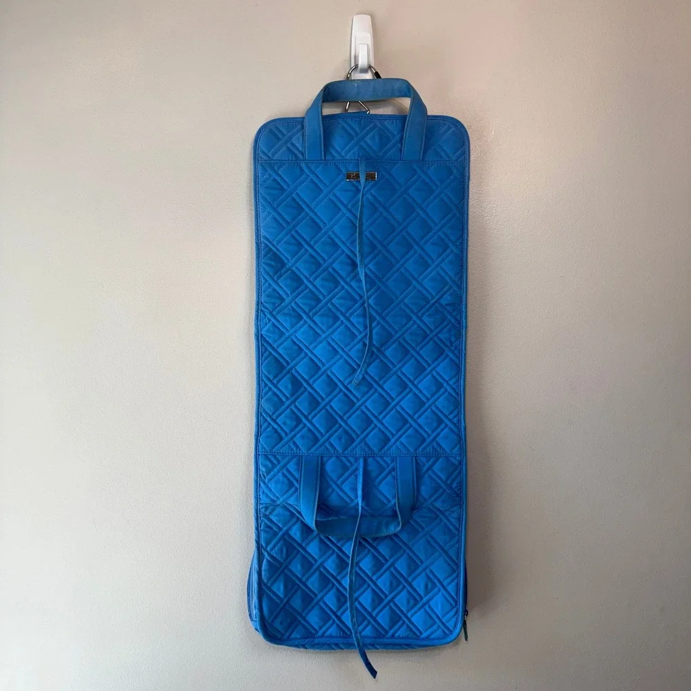Vera Bradley Turquoise Blue Quilted Microfiber Hanging Travel Toiletry Organizer